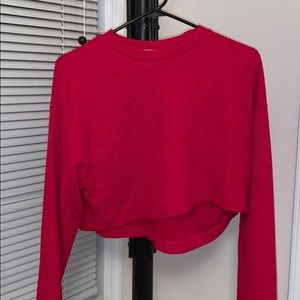 Cropped red sweater